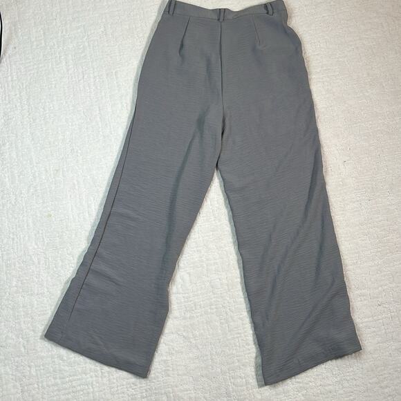 New! Ultra Flirt gray high waist loose fitting gauze crepe dress pNt trouser M - Picture 7 of 13